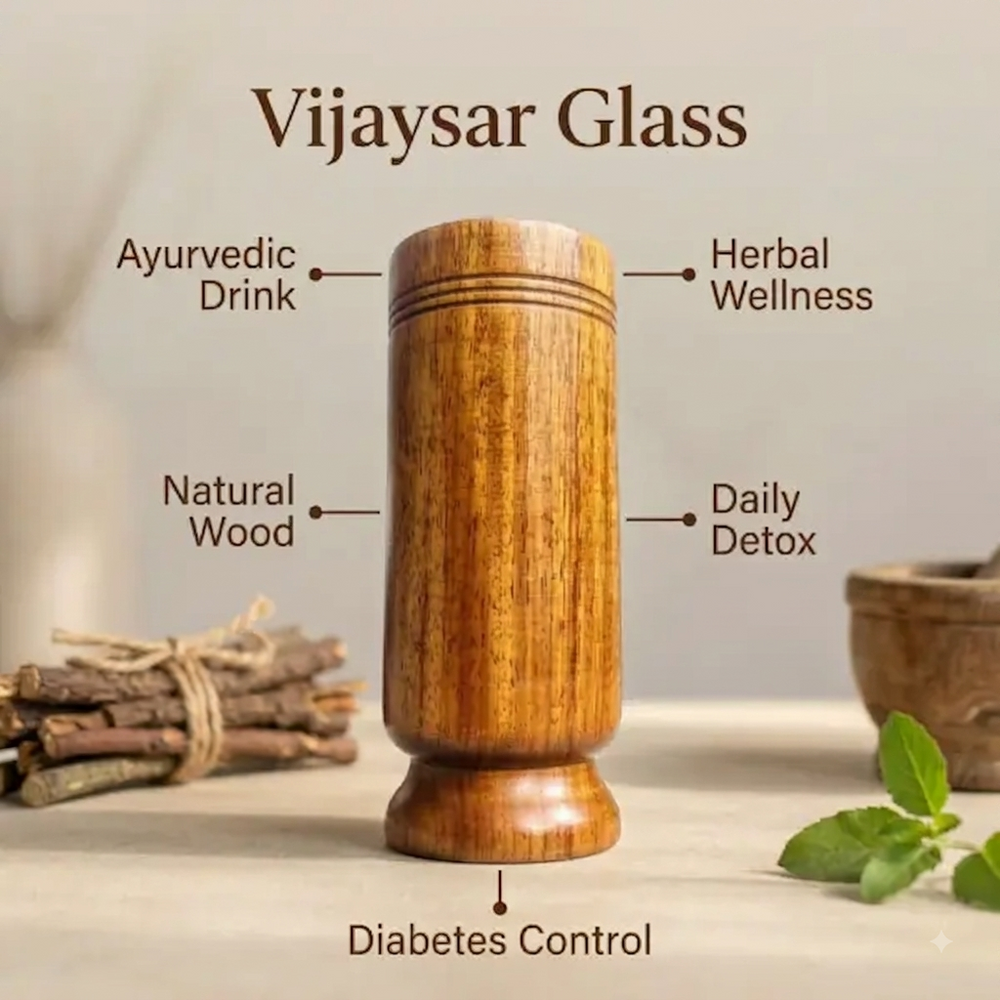 Vijaysar Wooden Tumbler | Best For Diabetic Patients