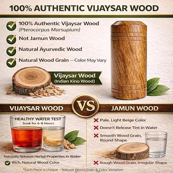Vijaysar Wooden Tumbler | Best For Diabetic Patients